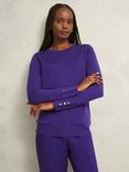 Hobbs Penny Pure Merino Wool Jumper, Future Purple
