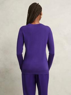 Hobbs Penny Pure Merino Wool Jumper, Future Purple - view 2, Future Purple