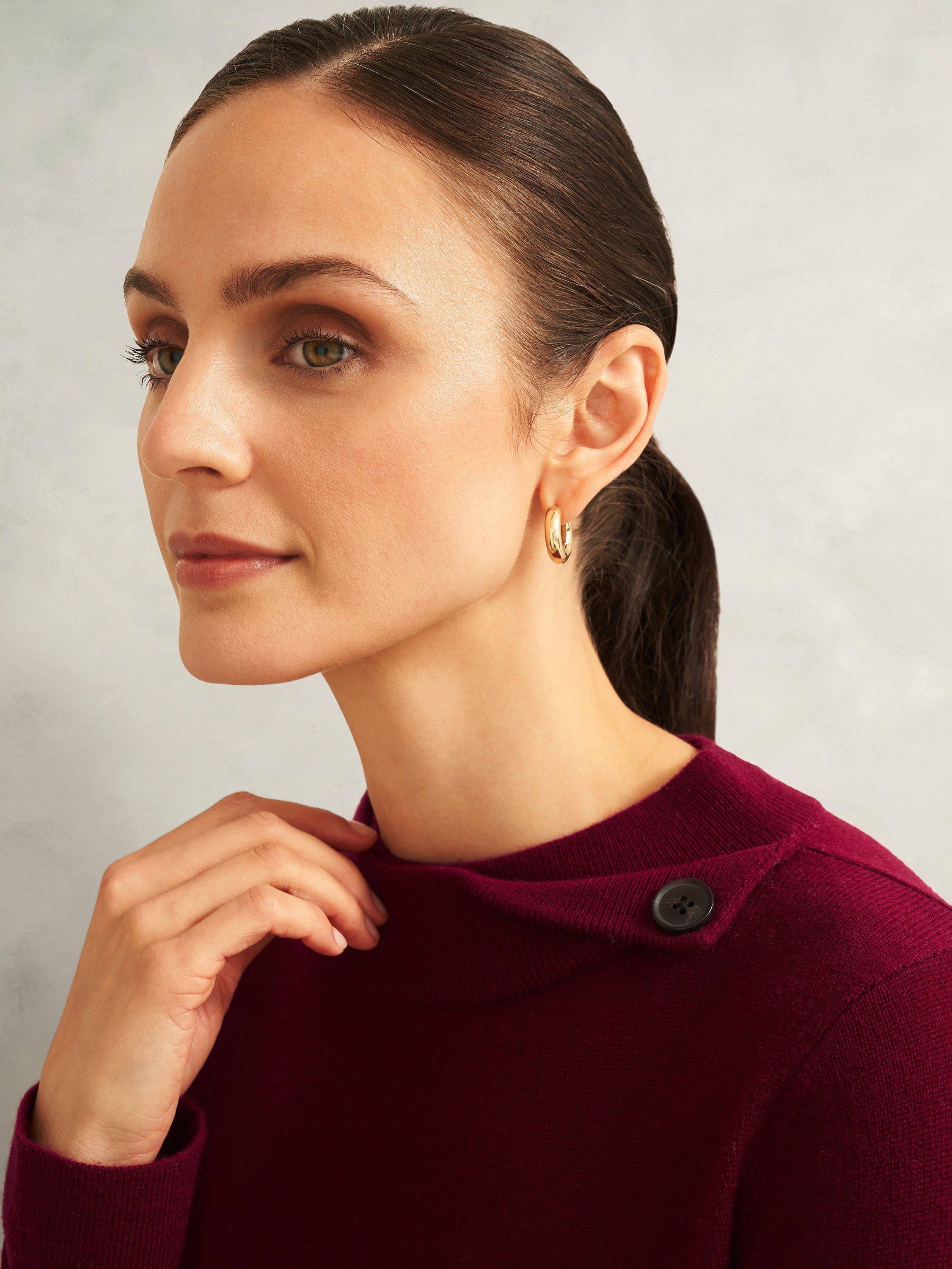 Product image 3 of 6, which shows Hobbs Talia Wool Cashmere Blend Jumper, Beryl Red, XS