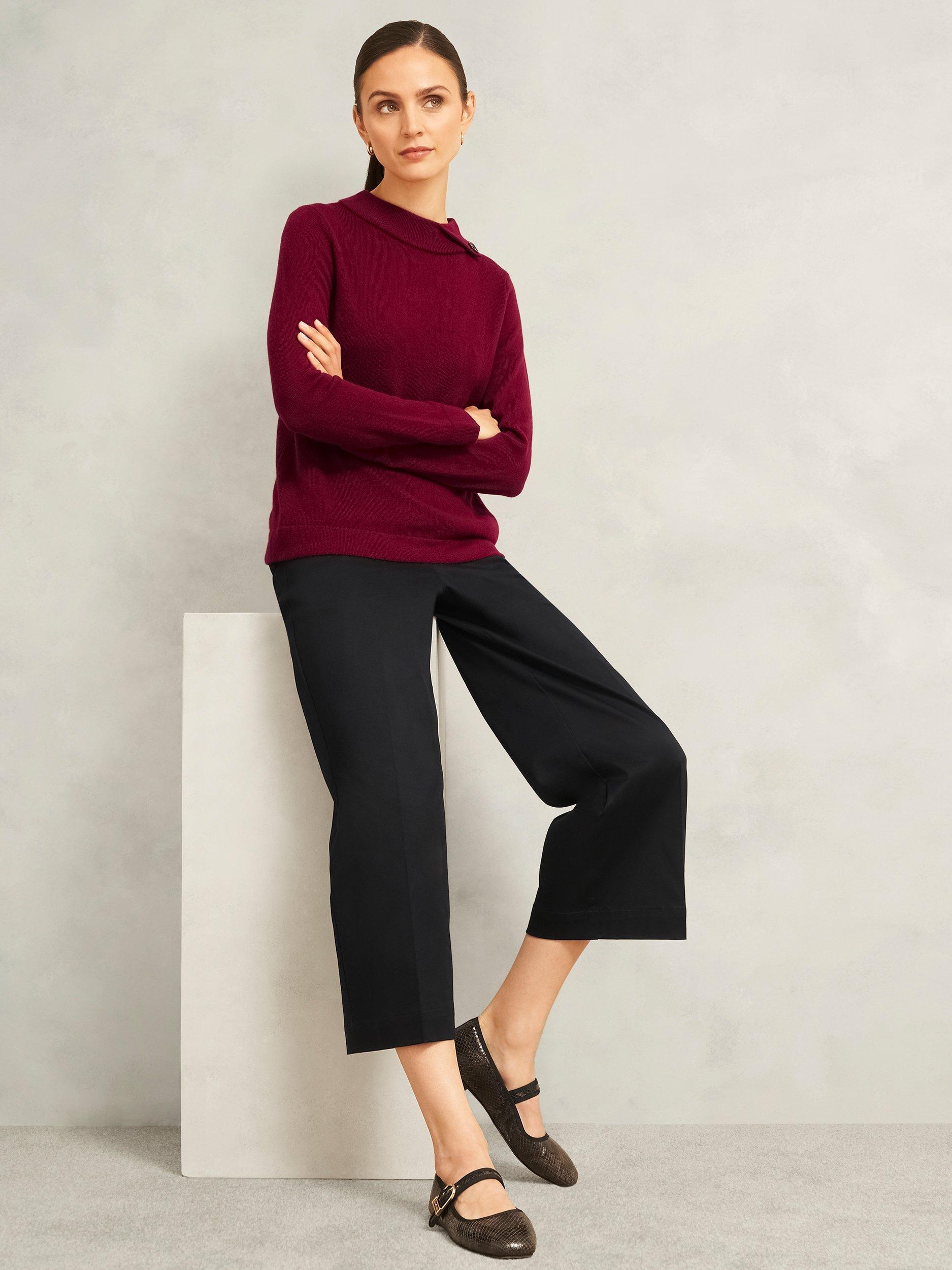 Product image 5 of 6, which shows Hobbs Talia Wool Cashmere Blend Jumper, Beryl Red, XS