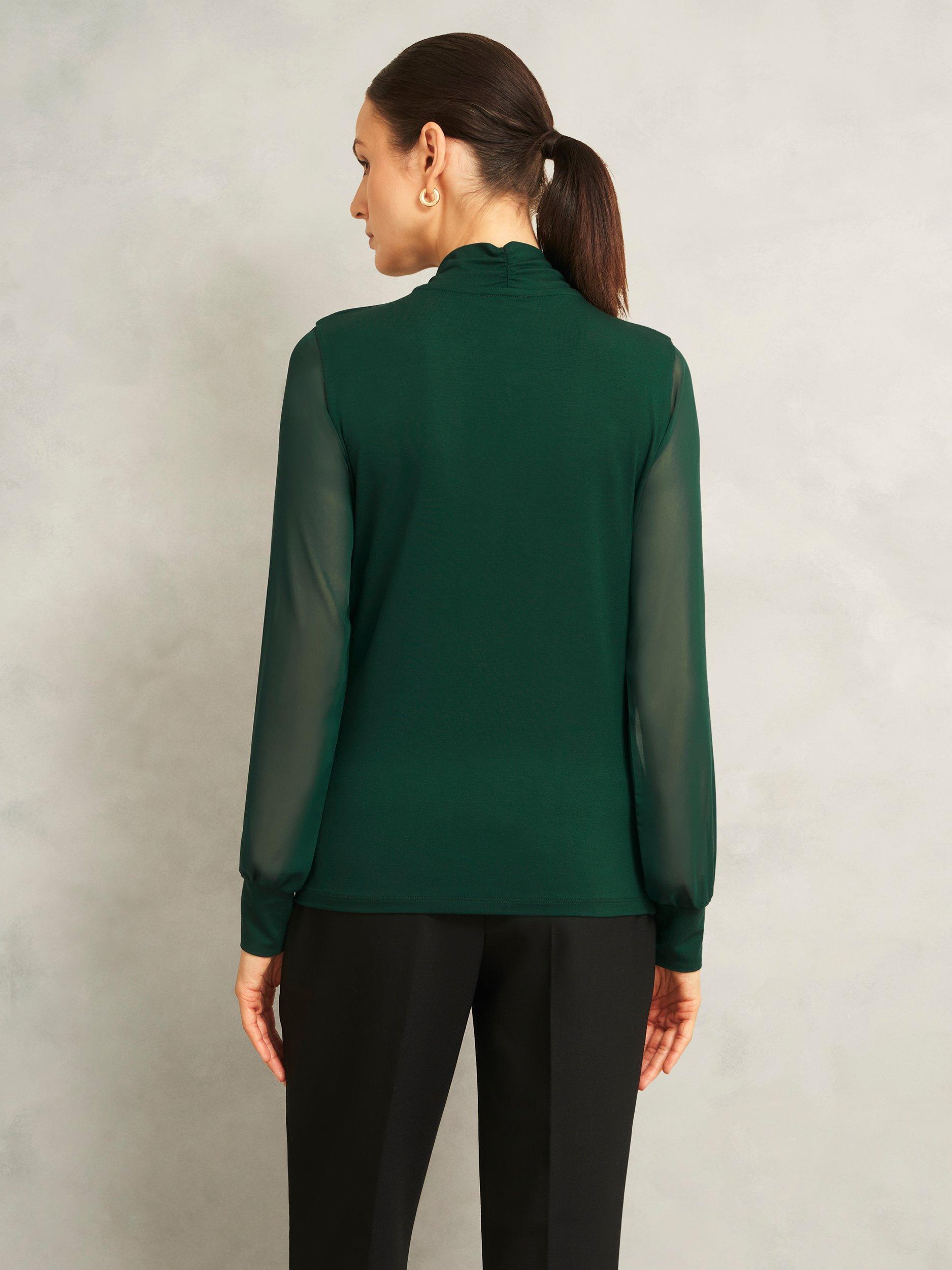 Product image 2 of 6, which shows Hobbs Ashley Knot Neck Top, Bay Green, L