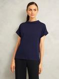 Hobbs Catriona Crepe Top, Midnight Navy