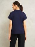 Hobbs Catriona Crepe Top, Midnight Navy