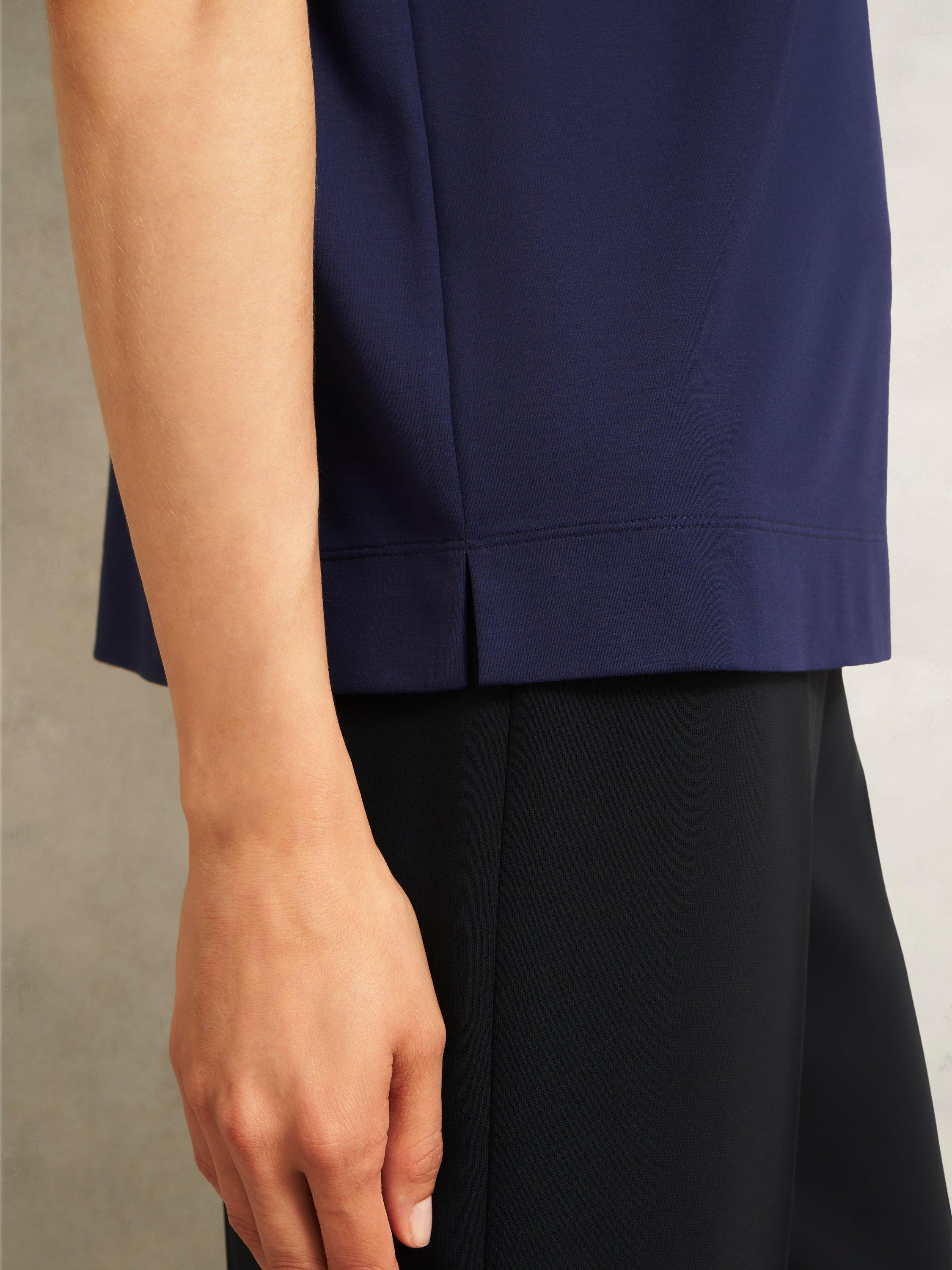 Product image 3 of 6, which shows Hobbs Catriona Crepe Top, Midnight Navy, XS