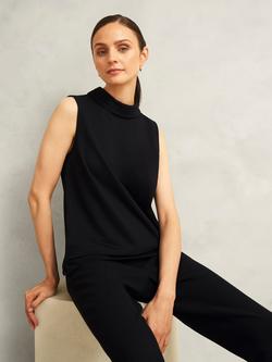 Hobbs Clarice Neck Detail Top, Black, Black