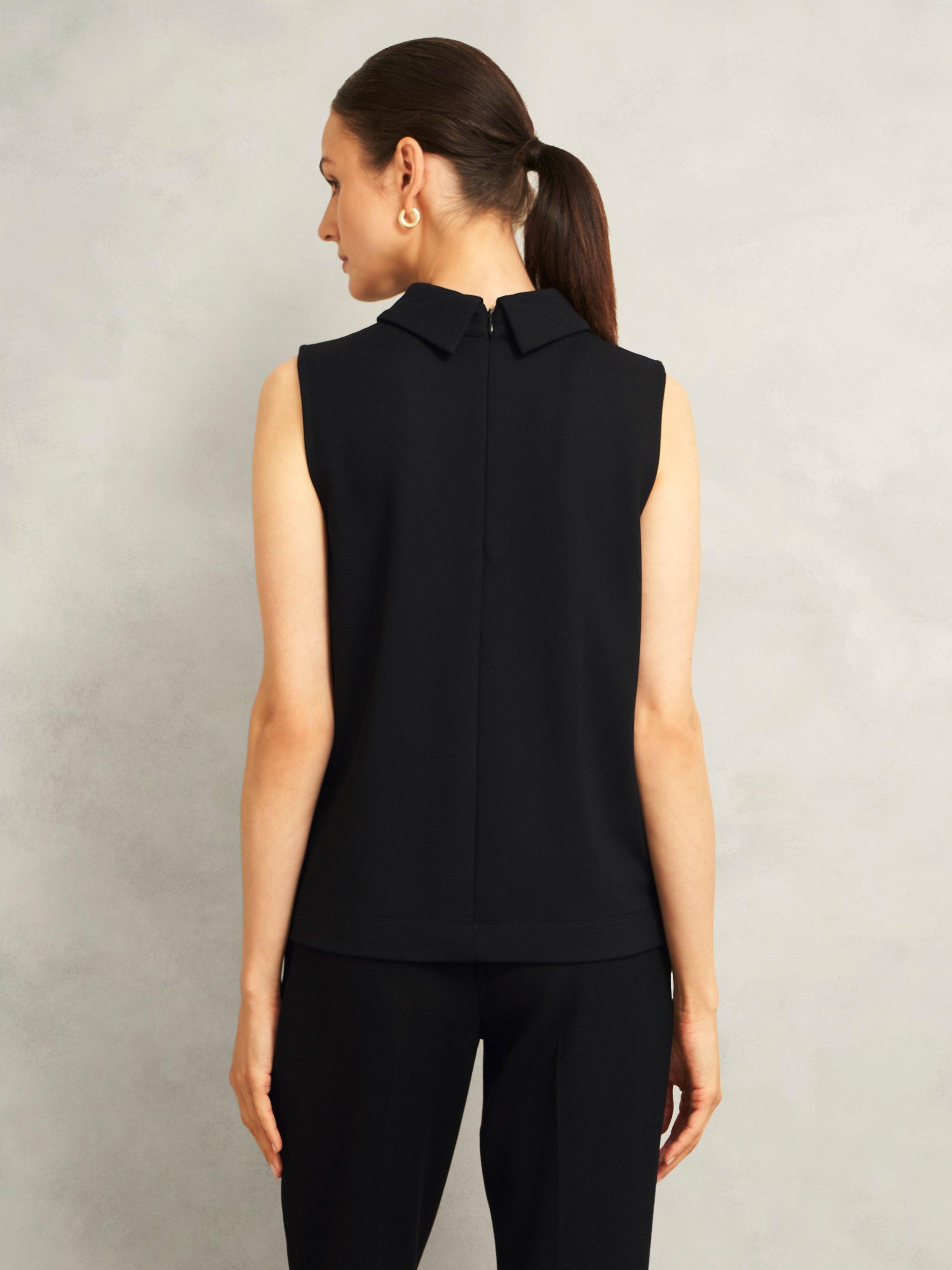 Product image 2 of 6, which shows Hobbs Clarice Neck Detail Top, Black, L