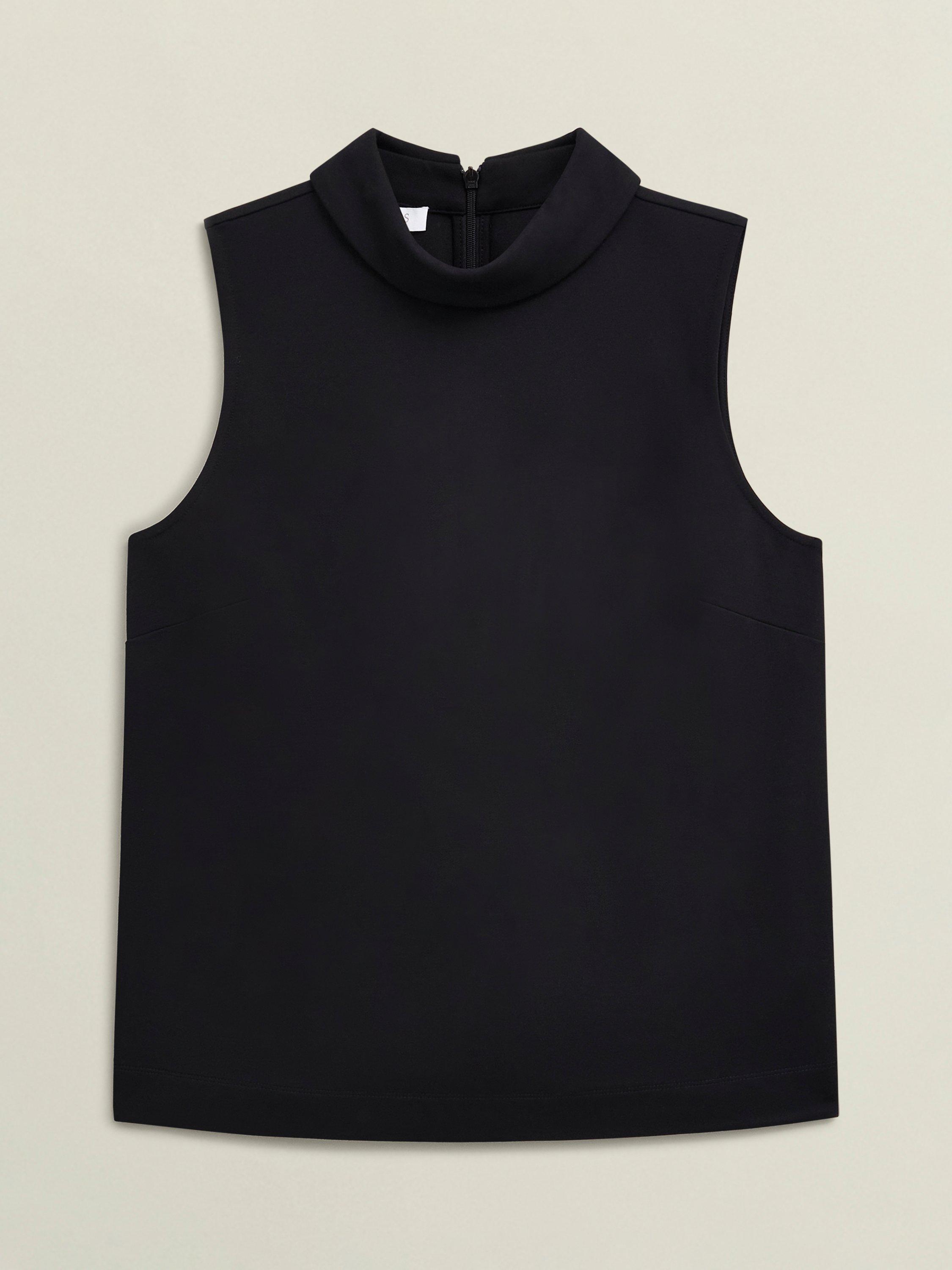 Product image 4 of 6, which shows Hobbs Clarice Neck Detail Top, Black, L