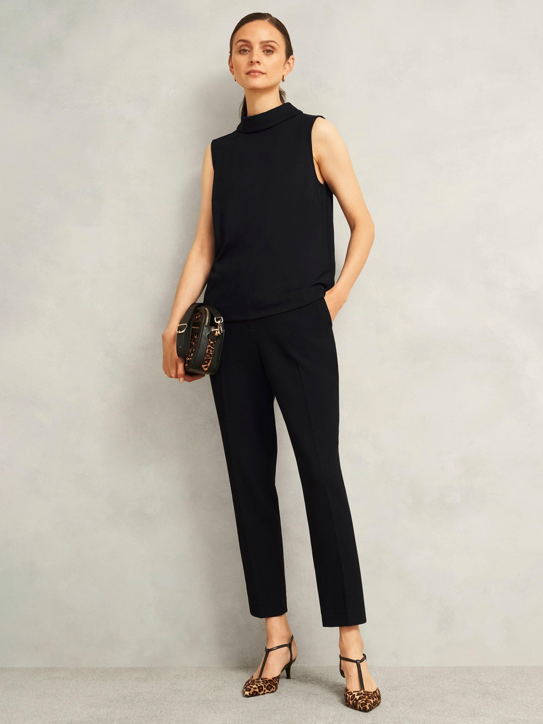 Product image 6 of 6, which shows Hobbs Clarice Neck Detail Top, Black, L
