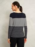 Hobbs Constance Stripe Top, Navy/Ivory