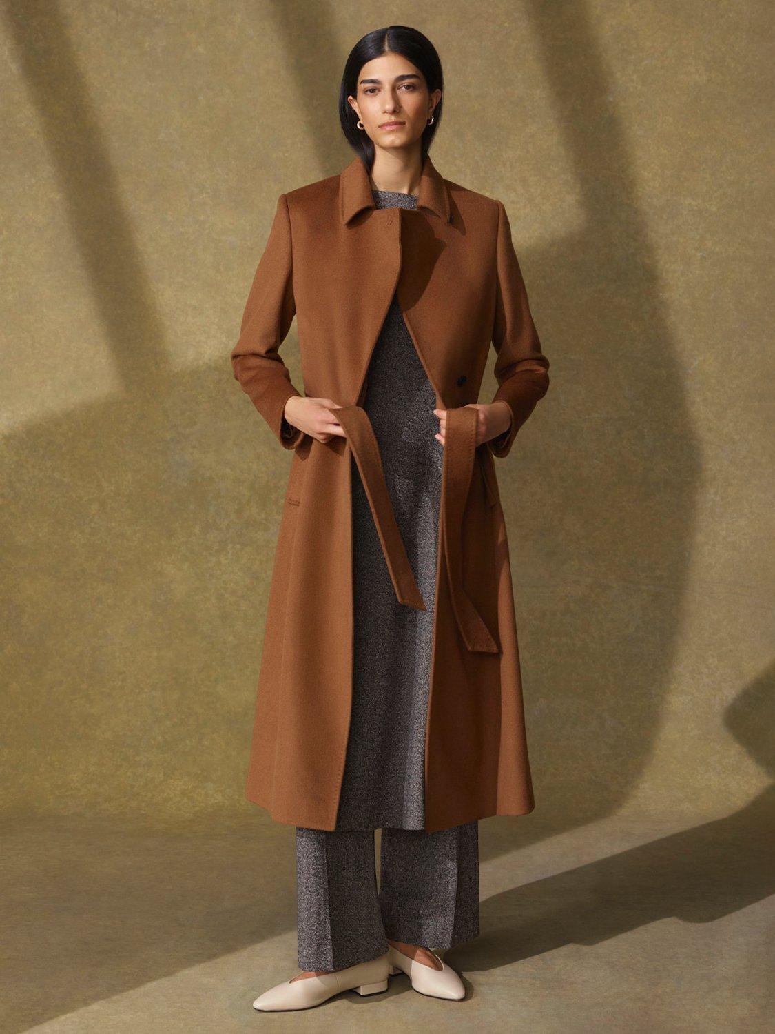 Product image 5 of 6, which shows Hobbs Blaire Woven Tailored Trousers, Black/Camel, 10