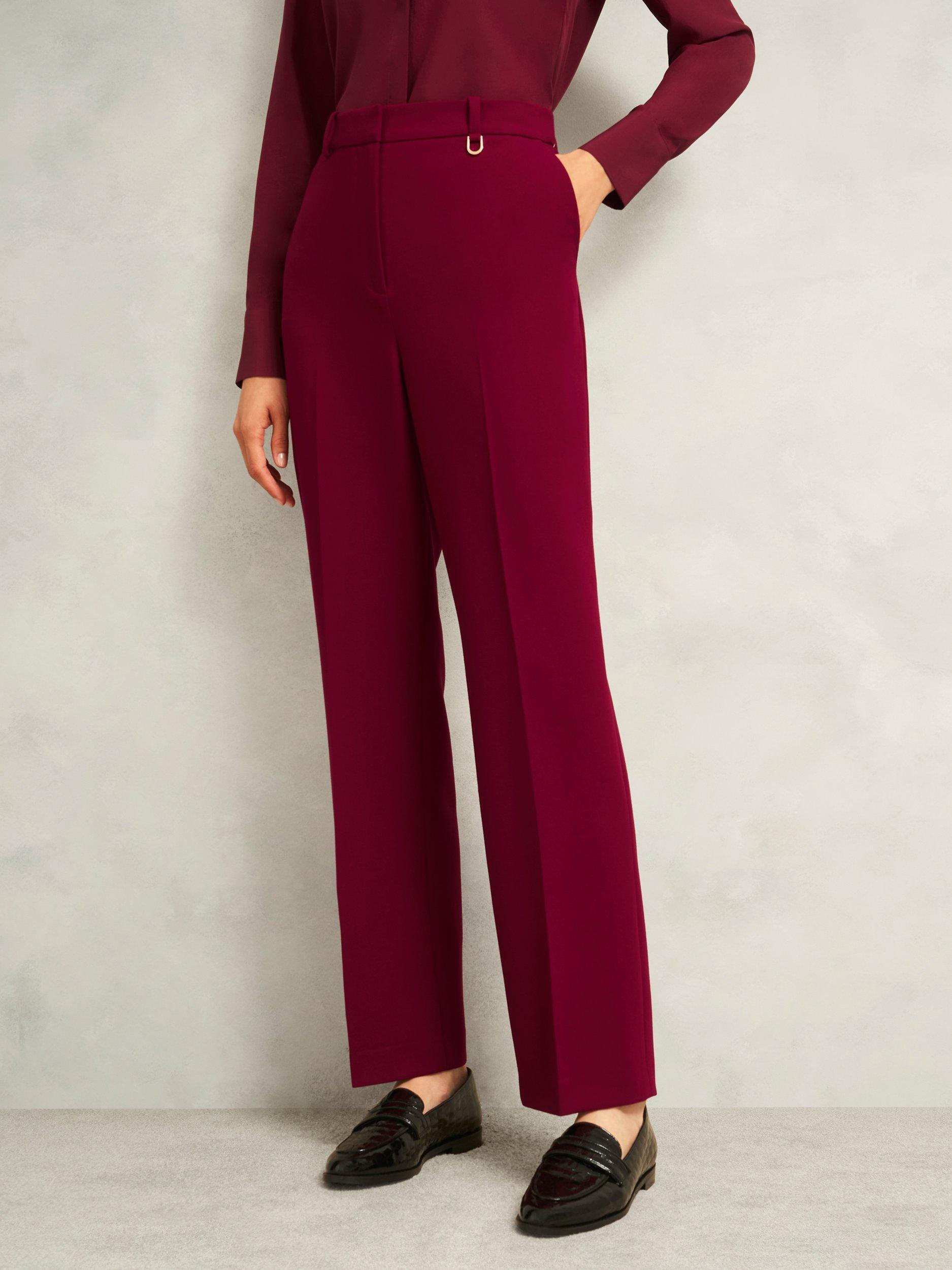 Product image 1 of 7, which shows Hobbs Mabel Tailored Trousers, Beryl Red, 6