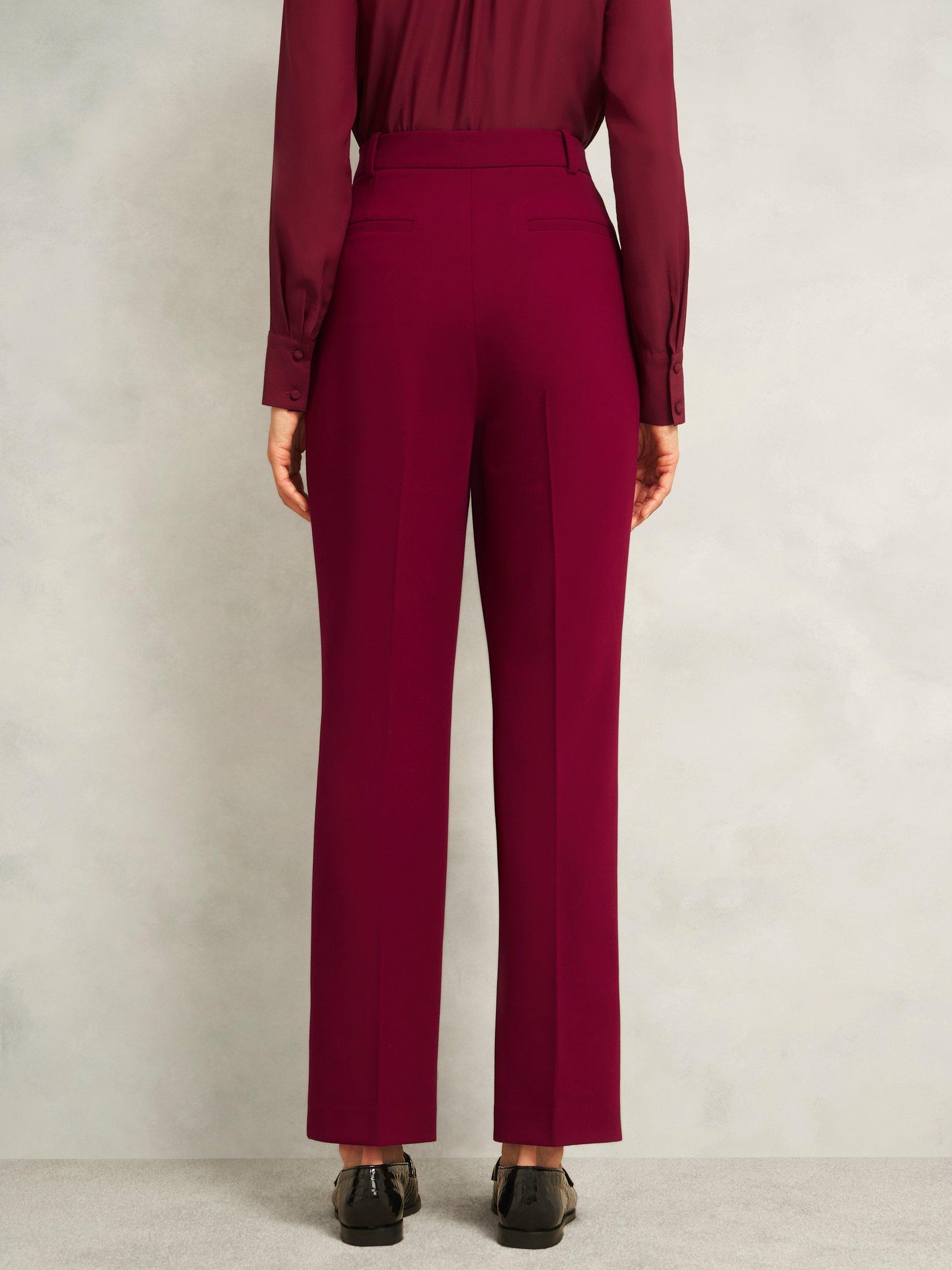 Product image 2 of 7, which shows Hobbs Mabel Tailored Trousers, Beryl Red, 6