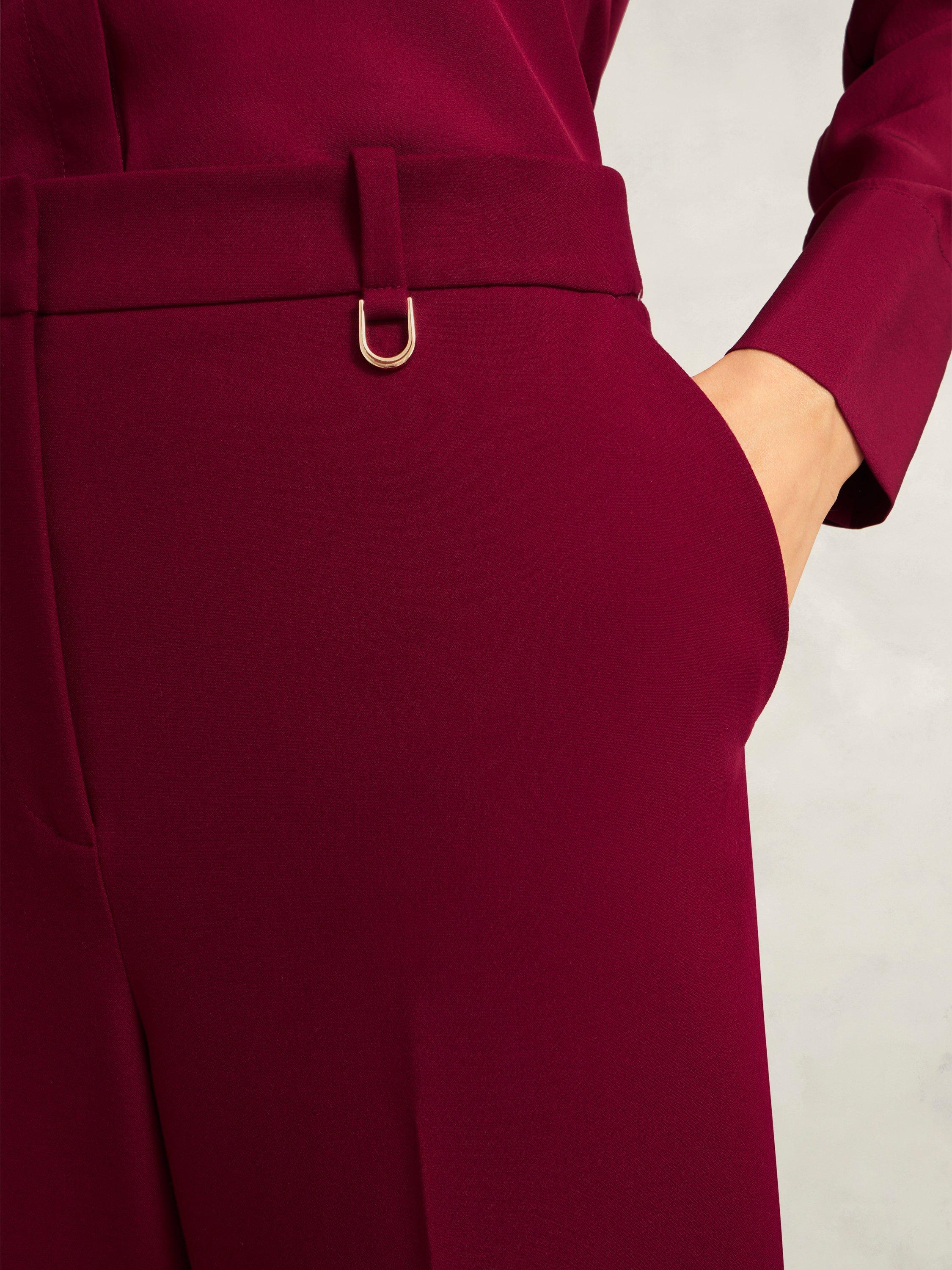 Product image 3 of 7, which shows Hobbs Mabel Tailored Trousers, Beryl Red, 6