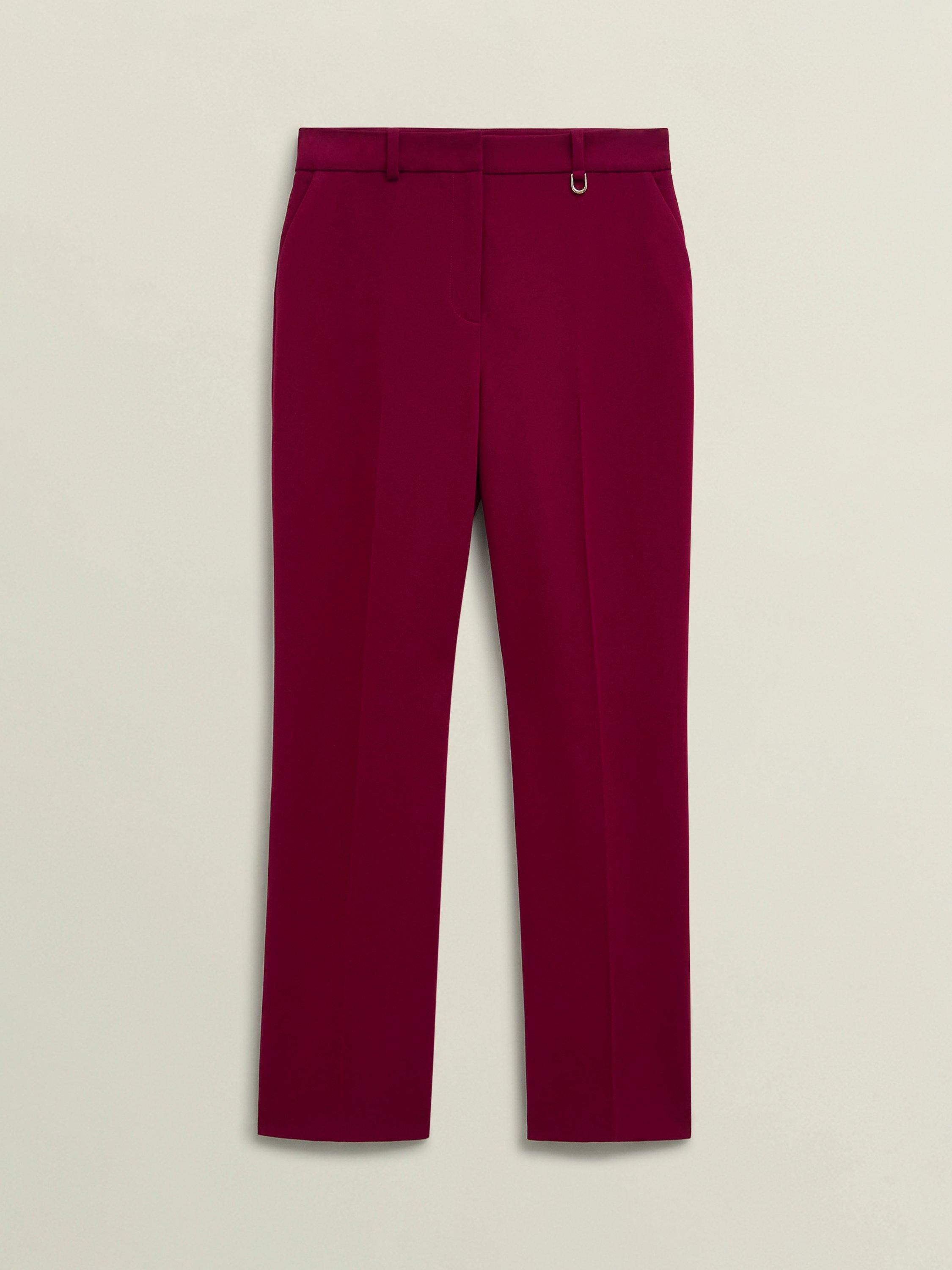 Product image 4 of 7, which shows Hobbs Mabel Tailored Trousers, Beryl Red, 6