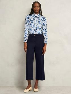 Hobbs Norfolk Cropped Tailored Trousers, Navy, Navy