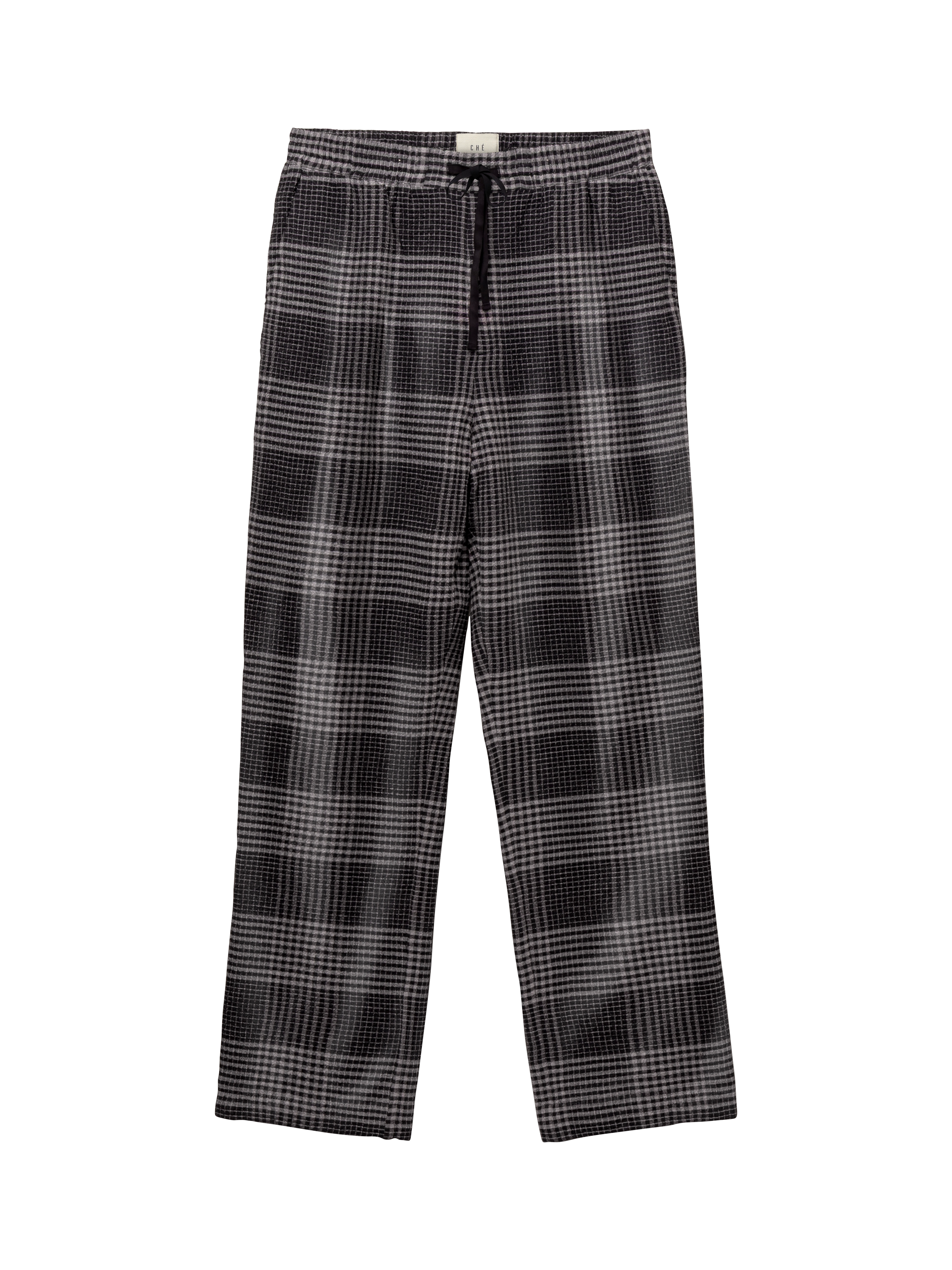Product image 5 of 5, which shows CHÉ Studios Cotton-Cashmere Check Pyjama Trousers, Grey Mid, S