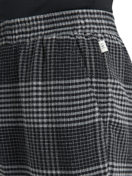 CHÉ Studios Cotton-Cashmere Check Pyjama Trousers, Grey Mid - view 2, Grey Mid