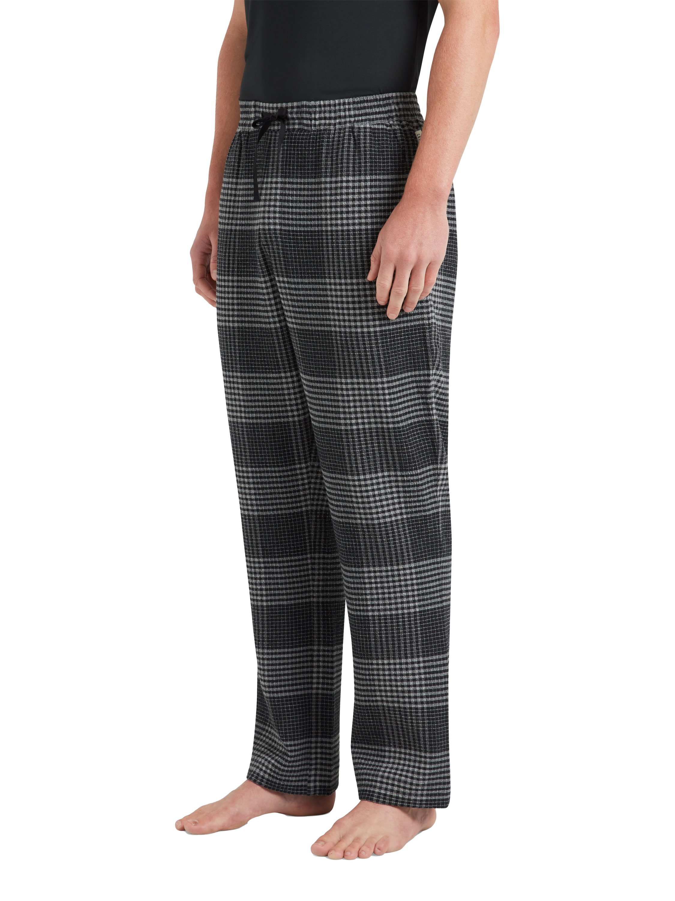 Product image 4 of 5, which shows CHÉ Studios Cotton-Cashmere Check Pyjama Trousers, Grey Mid, S