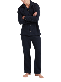 CHÉ Studios Cotton Cashmere Blend Pyjama Trousers, Blue Navy