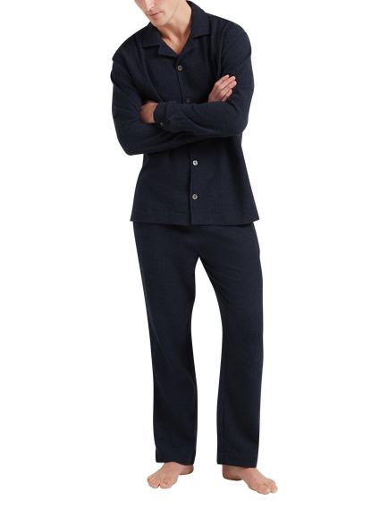 CHÉ Studios Cotton Cashmere Blend Pyjama Trousers, Blue Navy