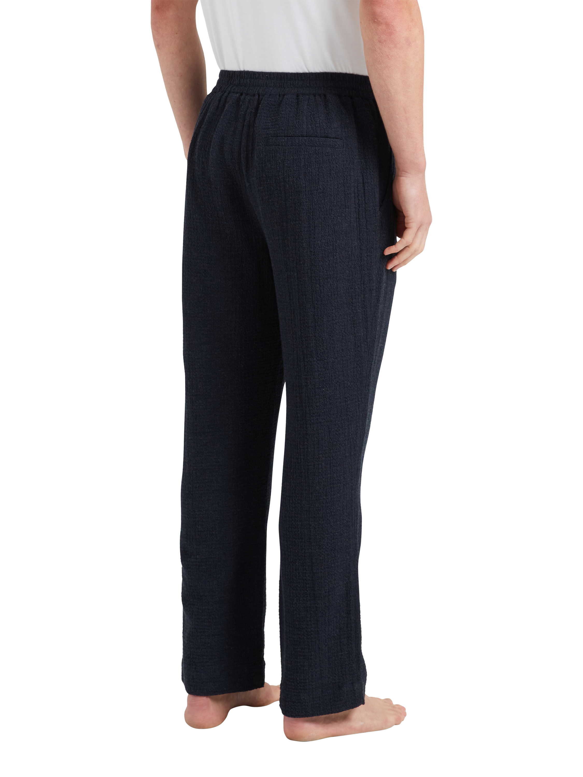 Product image 4 of 5, which shows CHÉ Studios Cotton Cashmere Blend Pyjama Trousers, Blue Navy, S
