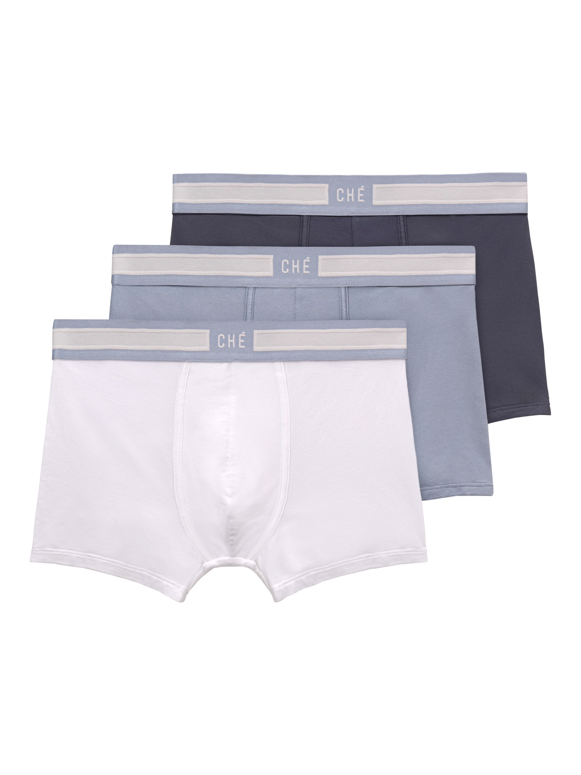 Product image 1 of 7, which shows CHÉ Studios Signature Stripe Trunks, Pack of 3, Multi, S