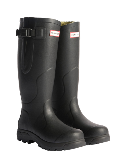 Hunter Balmoral MK II Natural Rubber Chunky Sole Boots - view 2, Black