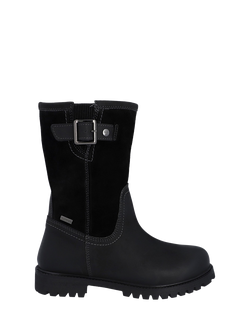 Hunter Canna Hybrid Leather Suede Ankle Country Boots, Black