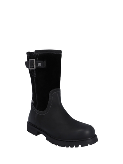 Hunter Canna Hybrid Leather Suede Ankle Country Boots - view 2, Black