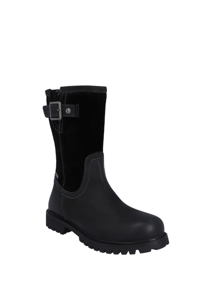 Hunter Canna Hybrid Leather Suede Ankle Country Boots - view 2, Black
