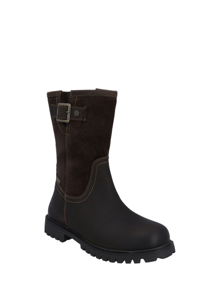 Hunter Canna Hybrid Leather Suede Ankle Country Boots - view 2, Brown