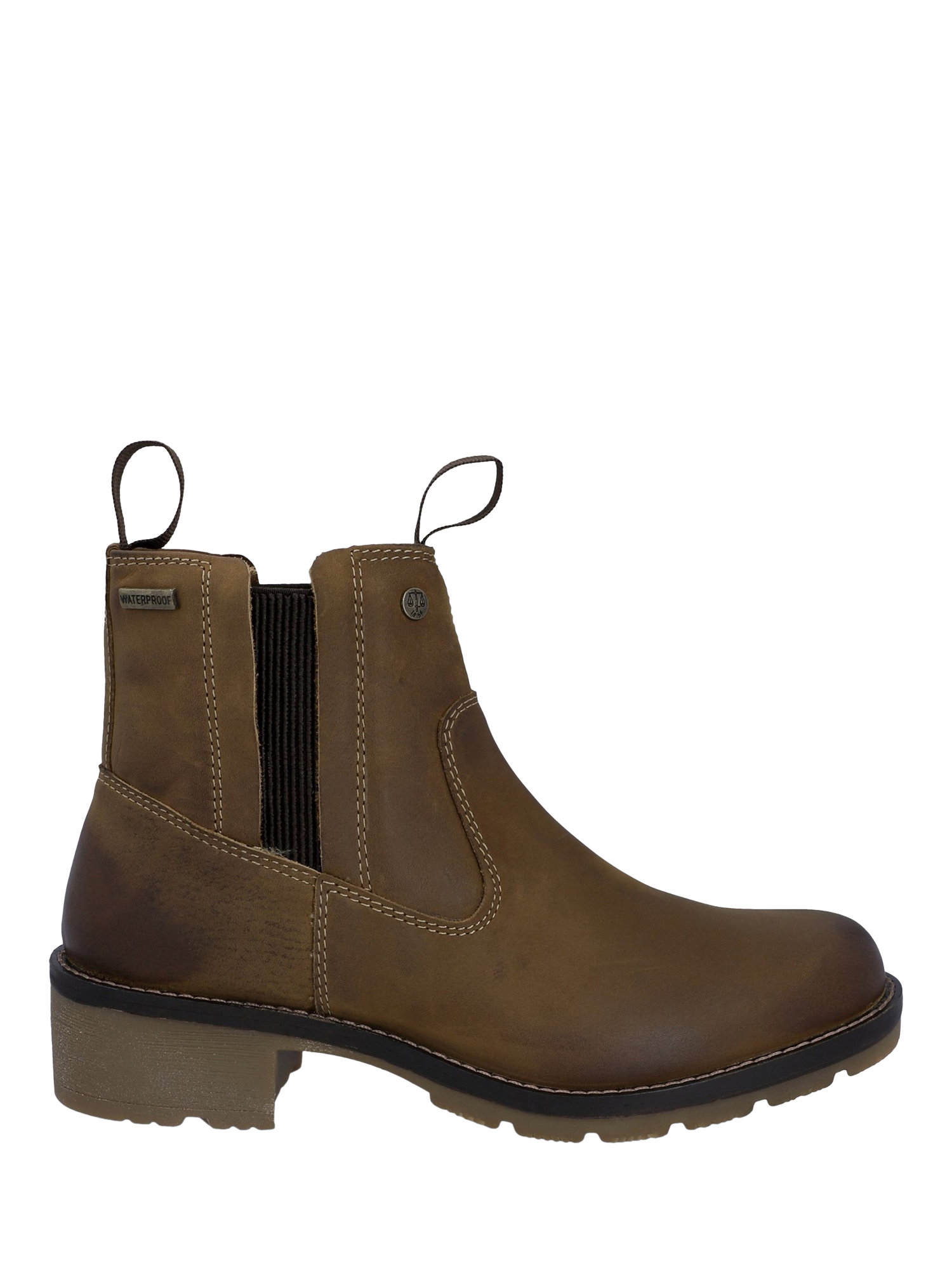 Product image 1 of 5, which shows Hunter Skye Dealer Leather Ankle Boots, Dark Tan, 4