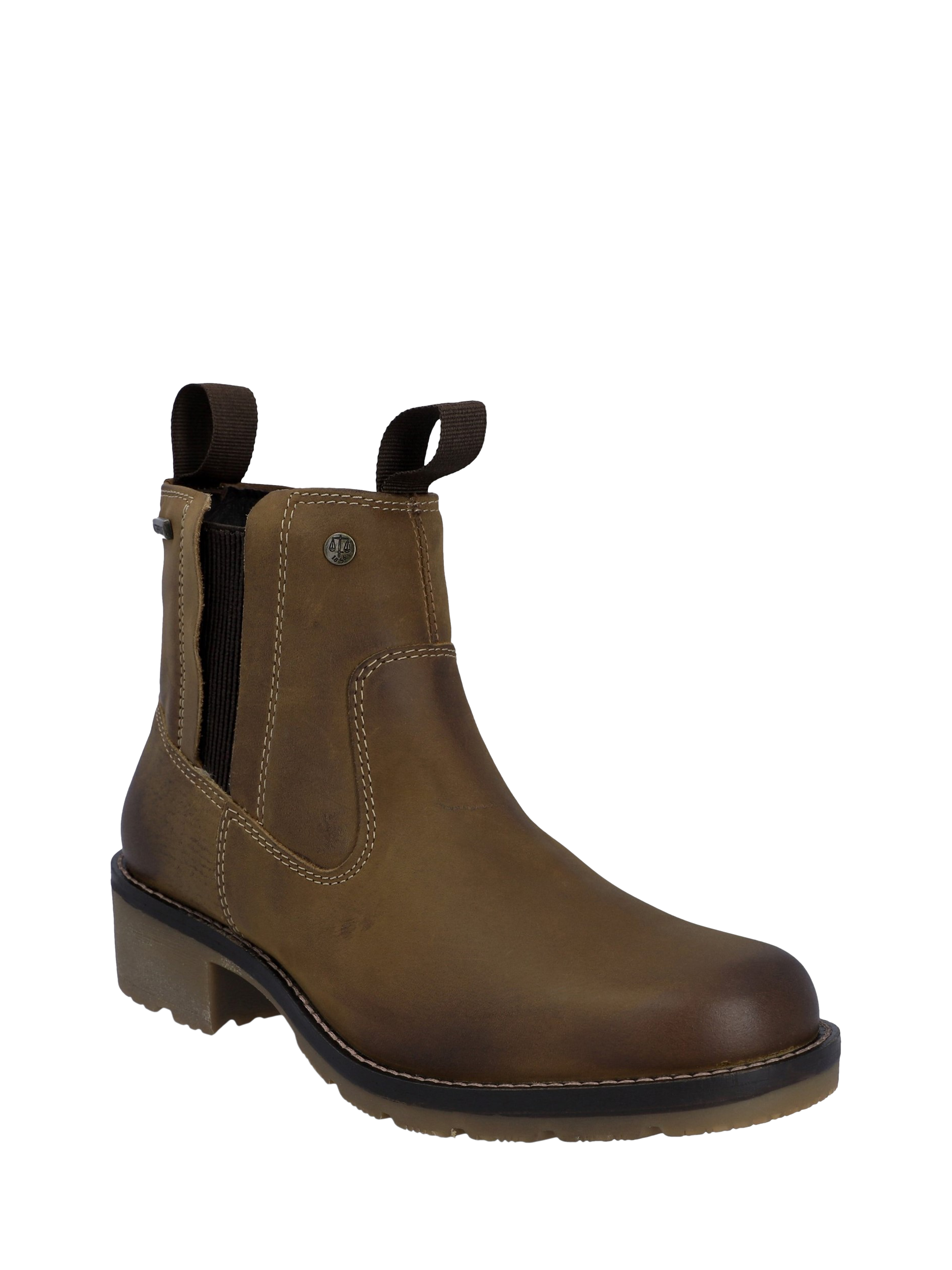 Product image 2 of 5, which shows Hunter Skye Dealer Leather Ankle Boots, Dark Tan, 4