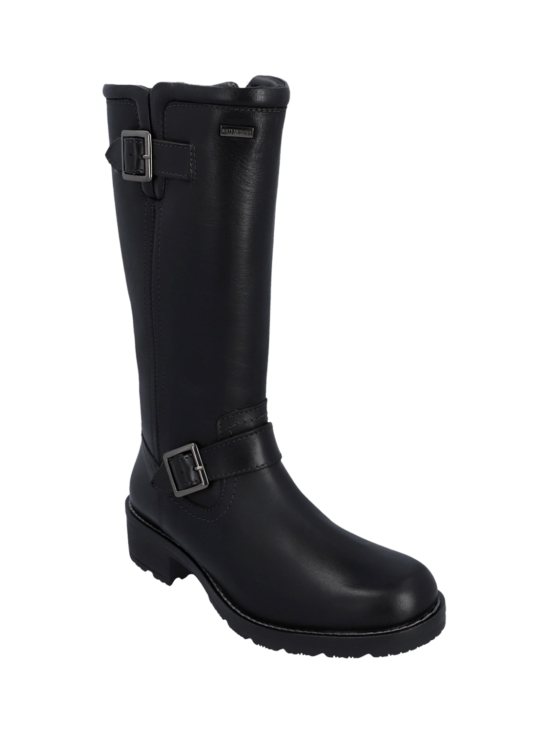 Product image 2 of 5, which shows Hunter Skye Tall Leather Calf Boots, Black, 4