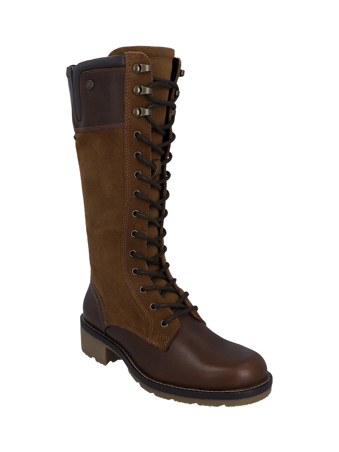 Product image 2 of 5, which shows Hunter Skye Tall Lace Calf Boots, Brown, 4