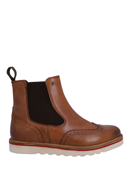 Hunter Orkney Leather Brogue Chelsea Boots, Tan, Tan
