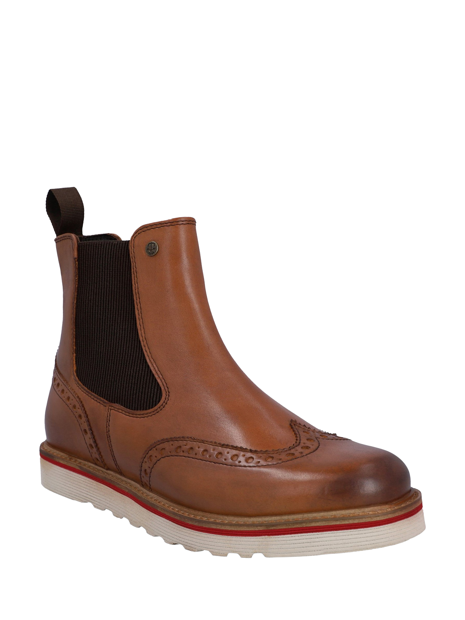 Product image 2 of 4, which shows Hunter Orkney Leather Brogue Chelsea Boots, Tan, 7