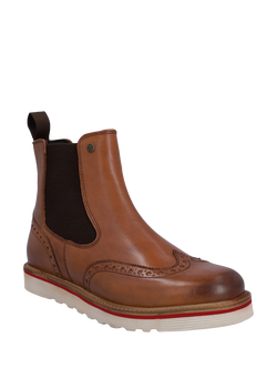 Hunter Orkney Leather Brogue Chelsea Boots, Tan - view 2, Tan