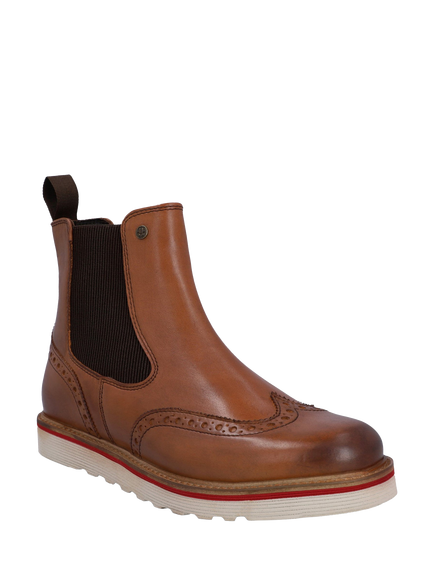 Hunter Orkney Leather Brogue Chelsea Boots, Tan - view 2, Tan