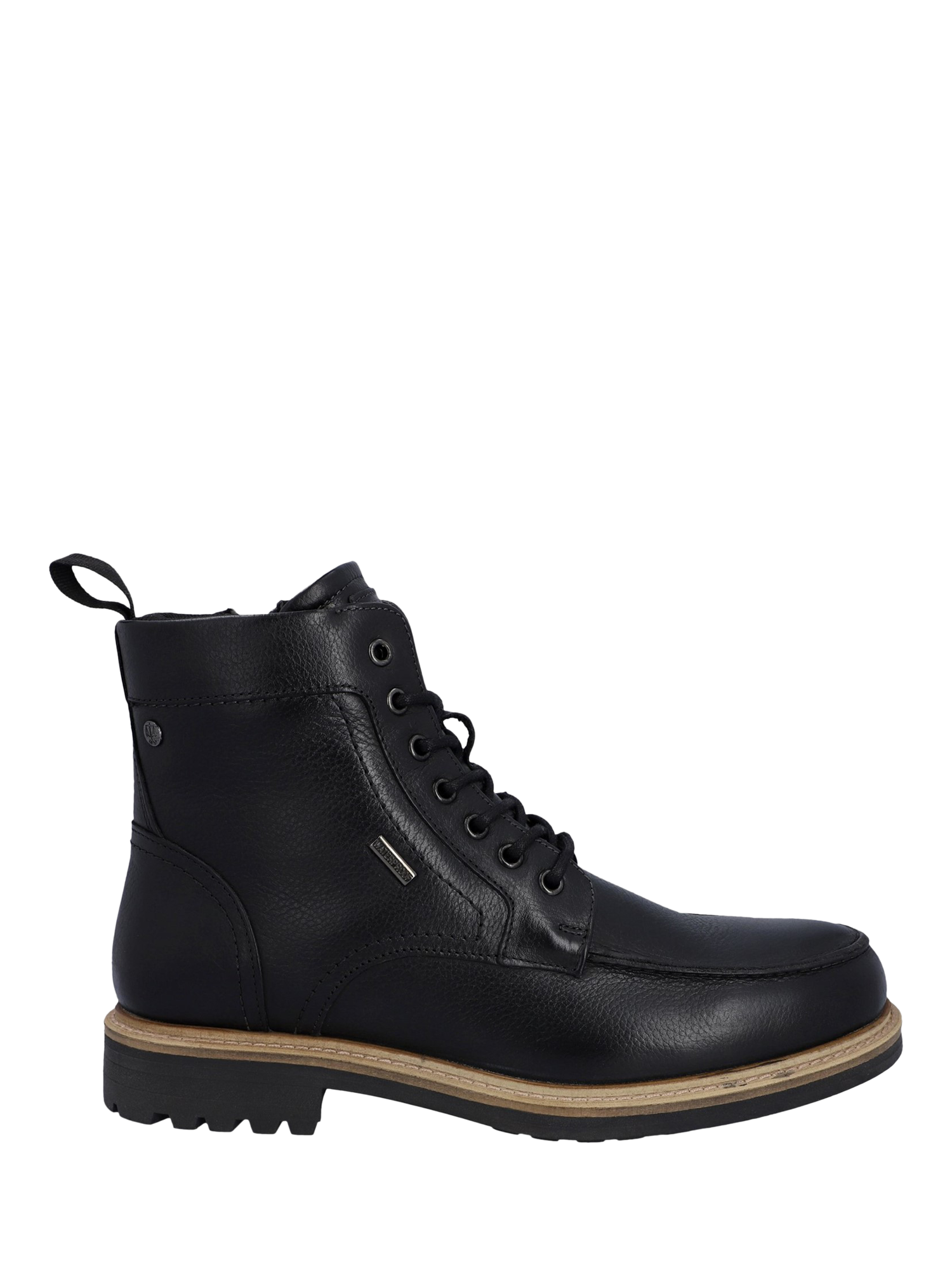 Product image 1 of 4, which shows Hunter Shaws Leather Waterproof Ankle Boots, Black, 7