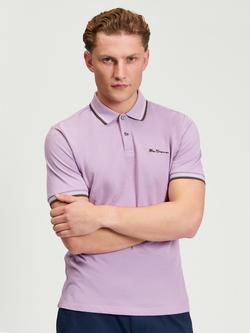 Ben Sherman Signature Short Sleeve Pique Cotton Polo Shirt, Purple