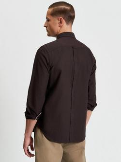 Ben Sherman Organic Cotton Long Sleeve Collar Shirt - view 2, Dark Brown