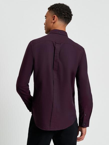 Ben Sherman Signature Cotton Oxford Shirt - view 2, Dark Wine