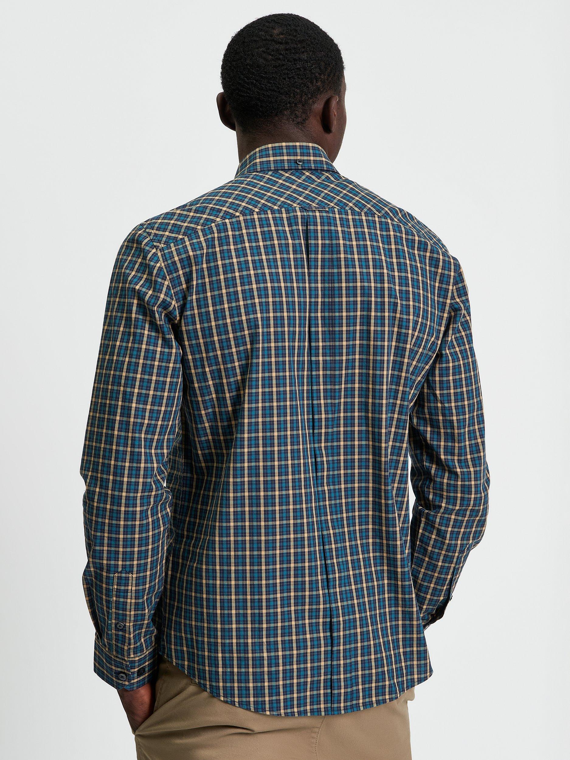 Product image 2 of 5, which shows Ben Sherman Cotton House Check Shirt, Teal/Multi, M