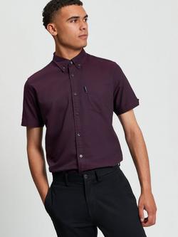 Ben Sherman Signature Organic Cotton Regular Fit Shirt, Dark Wine