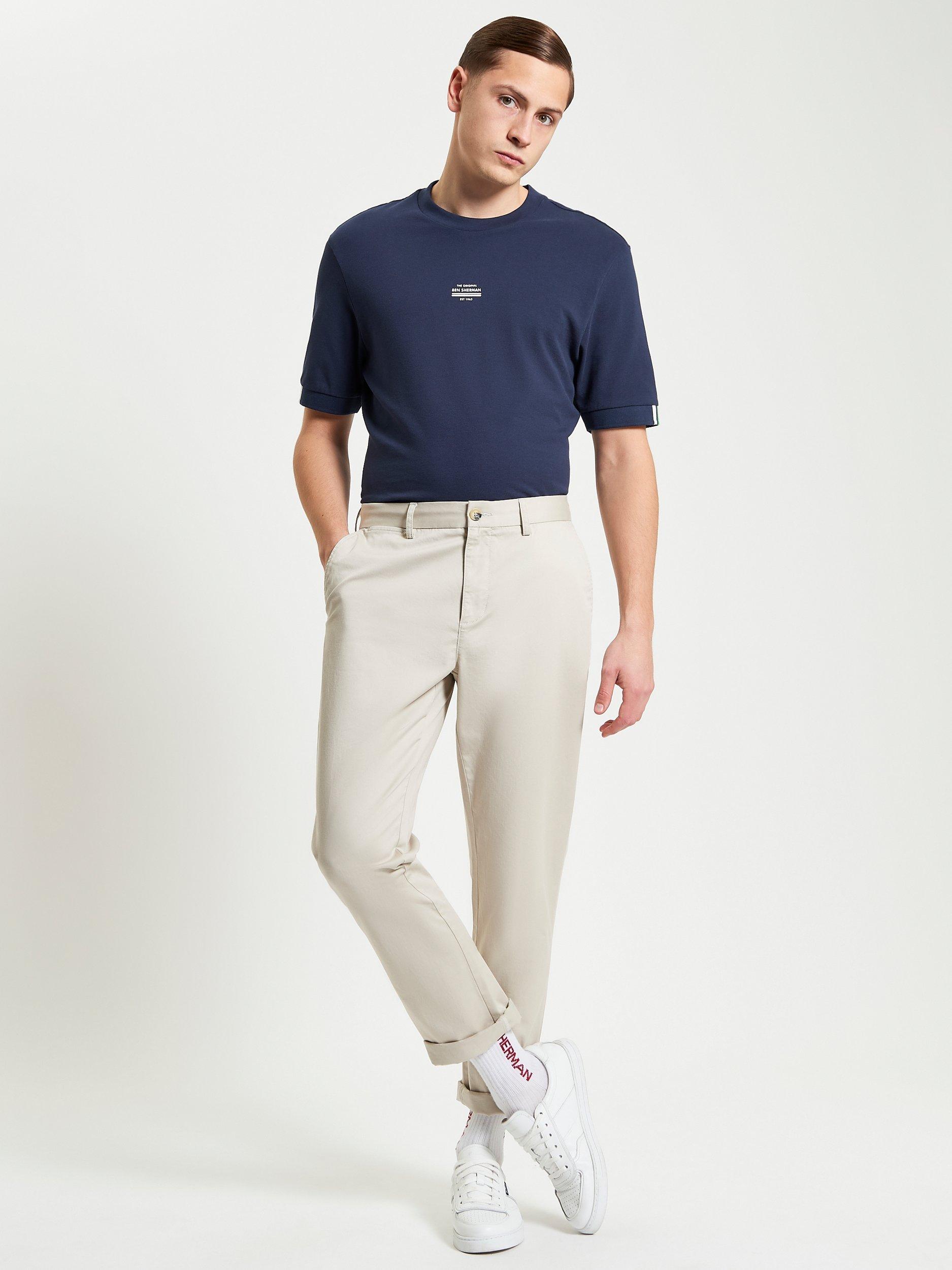 Product image 1 of 5, which shows Ben Sherman Classic Slim Fit Cotton Chinos, Putty, 28S