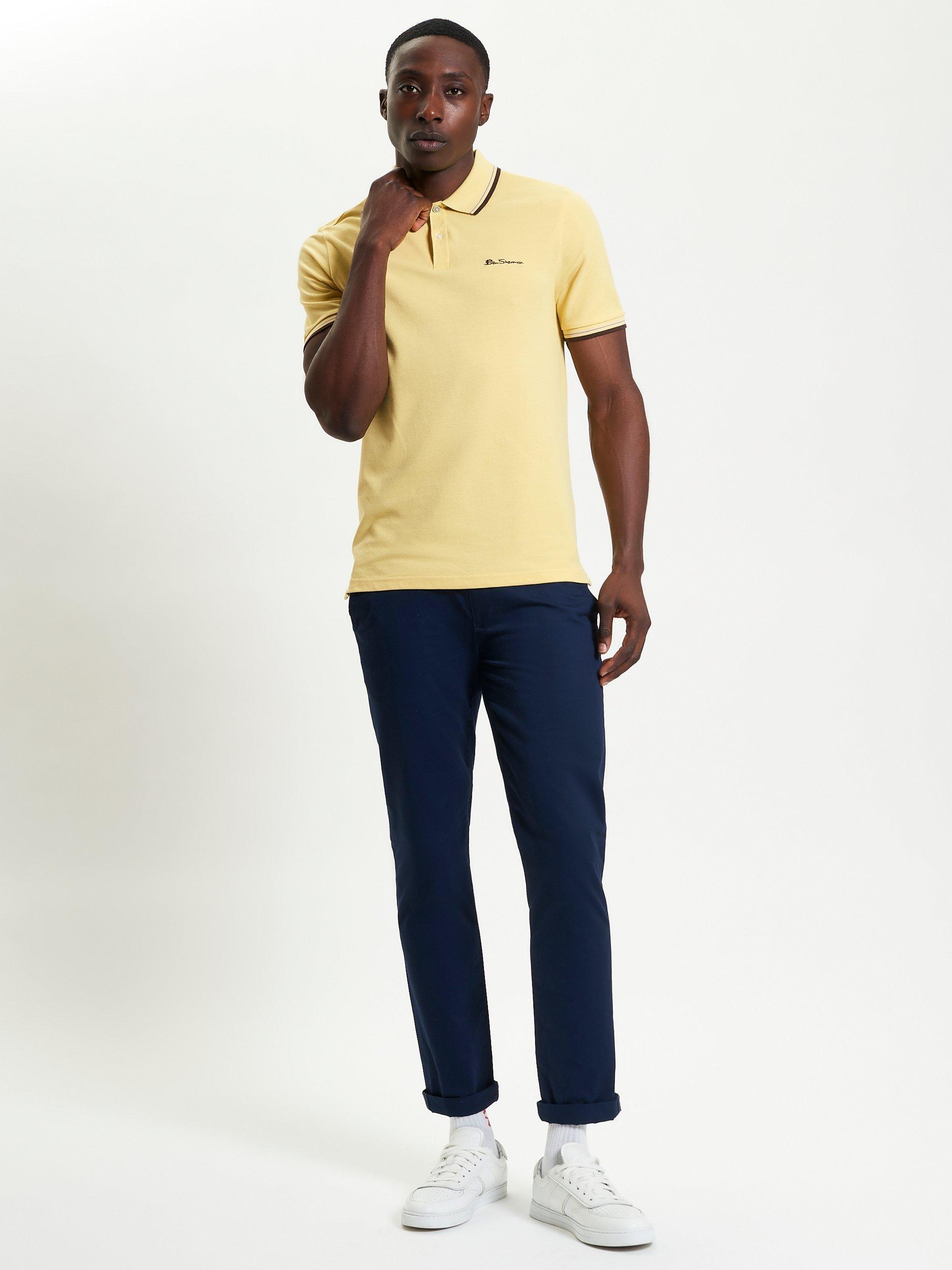 Product image 3 of 4, which shows Ben Sherman Signature Pique Polo Shirt, Corn, S