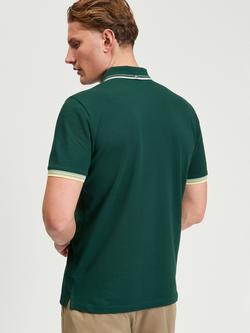 Ben Sherman Signature Short Sleeve Pique Cotton Polo Shirt - view 2, Forest Green