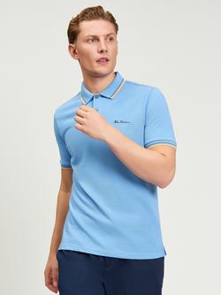Ben Sherman Signature Cotton Polo Shirt, Lake Blue