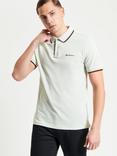 Ben Sherman Signature Pique Polo Shirt, Dark Navy, Light Green